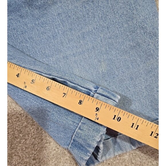St. John's Bay Vtg Denim Shorts Cotton High Rise Elastic Waist Long Pleated Sz L - Picture 5 of 13